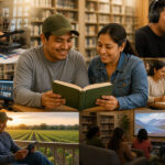 People in a library